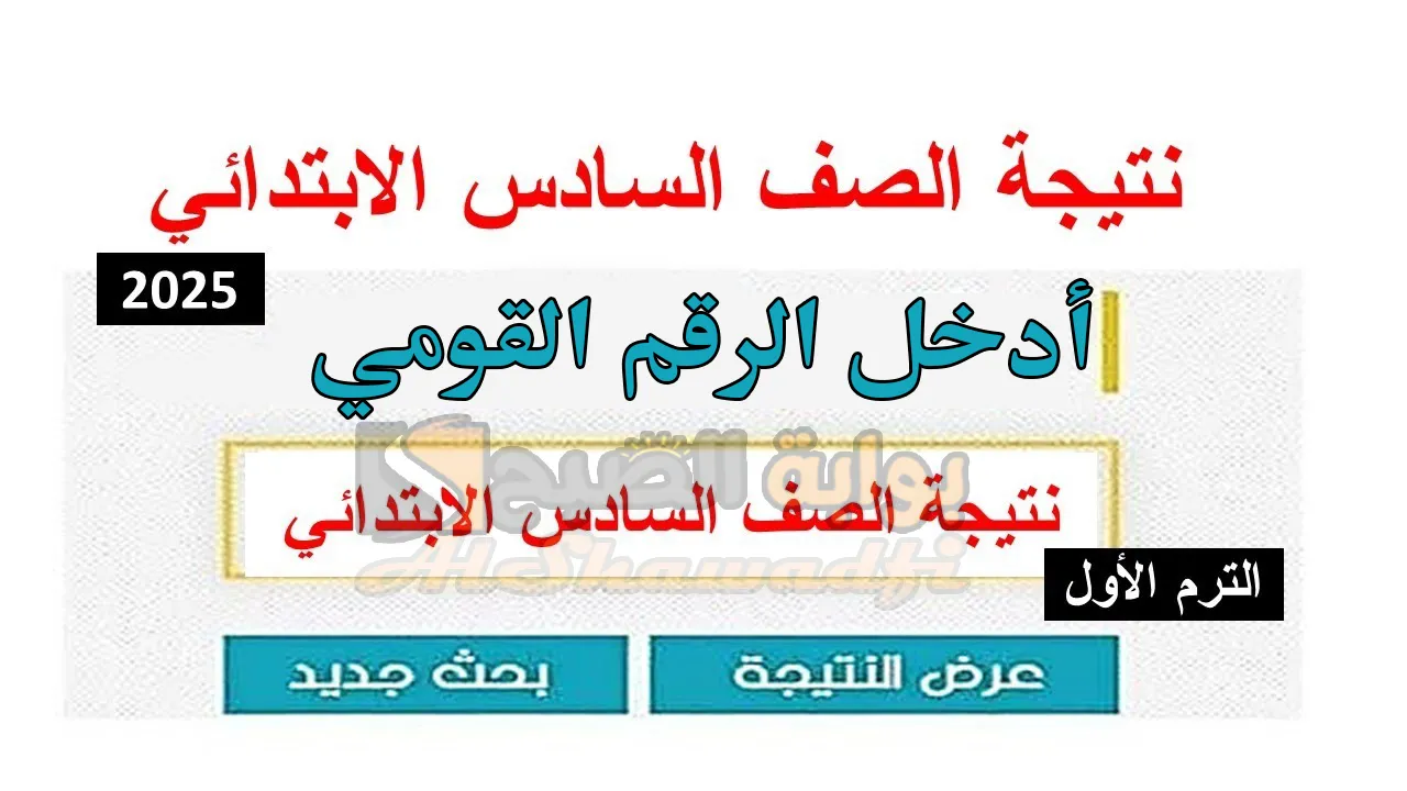 استعلم عنها فور ظهورها.. رابط نتيجة الصف السادس الابتدائي 2025 بالاسم ورقم الجلوس