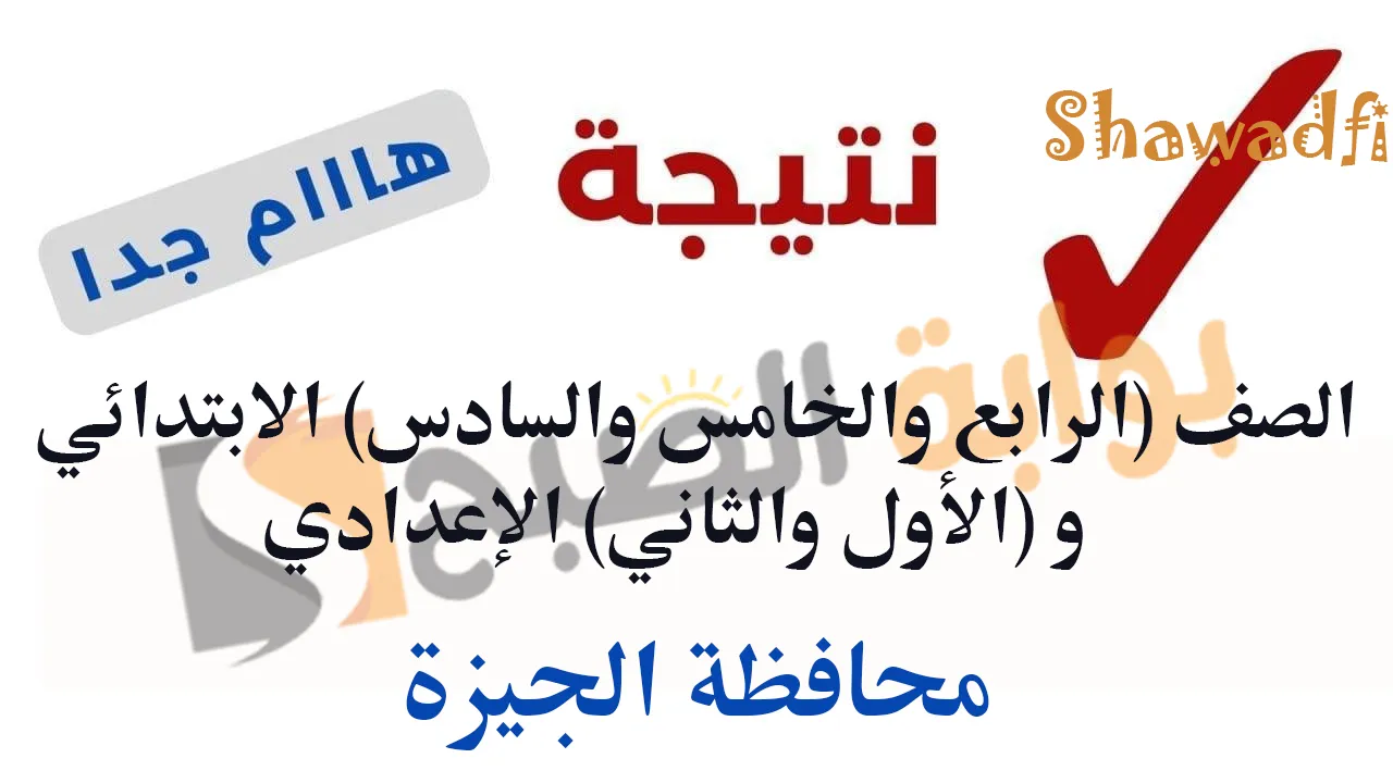الرابط مفعل الآن.. نتيجة الصف (الرابع والخامس والسادس) الابتدائي و (الأول والثاني) الإعدادي 2025 الترم الأول محافظة الجيزة