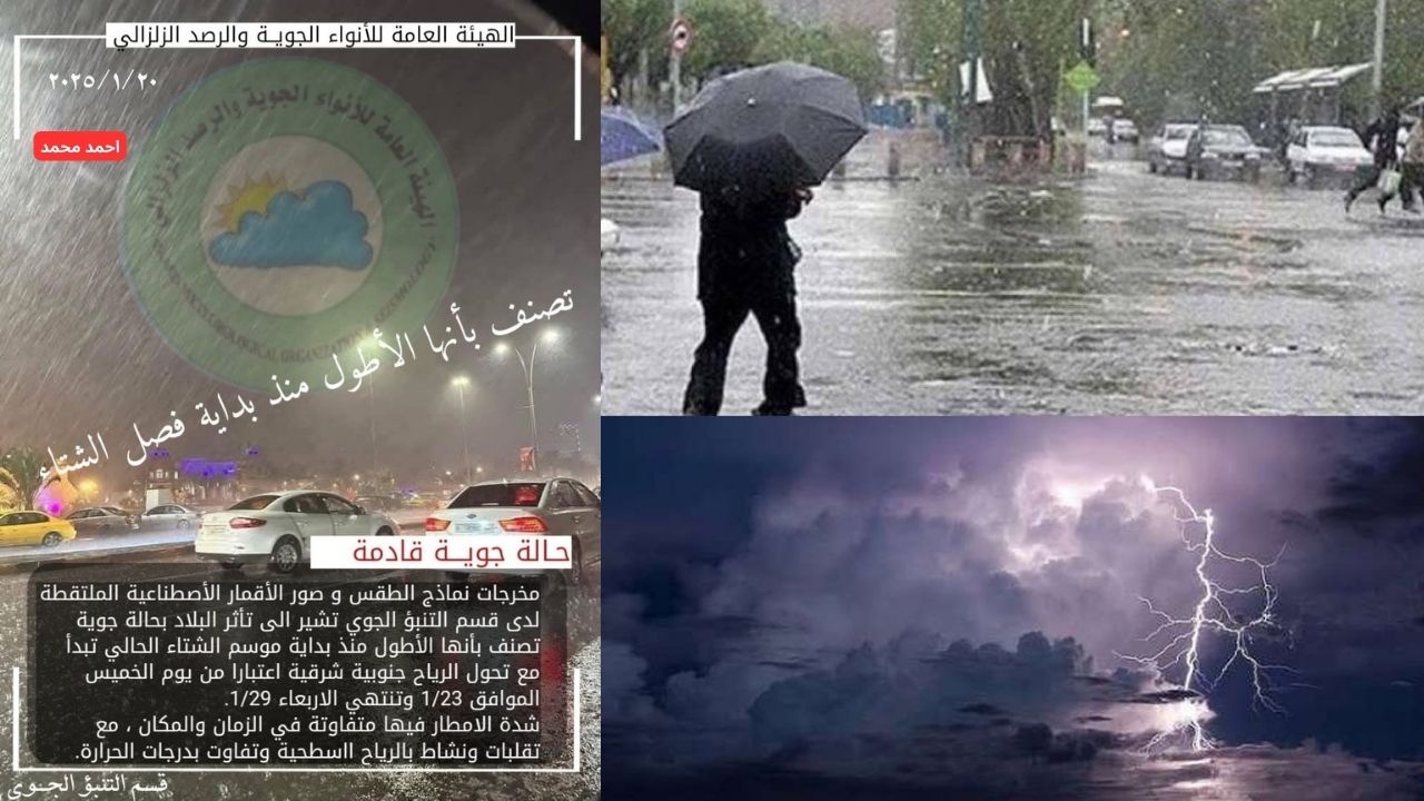 حالة الطقس في العراق لهذا الأسبوع واليوم الاثنين