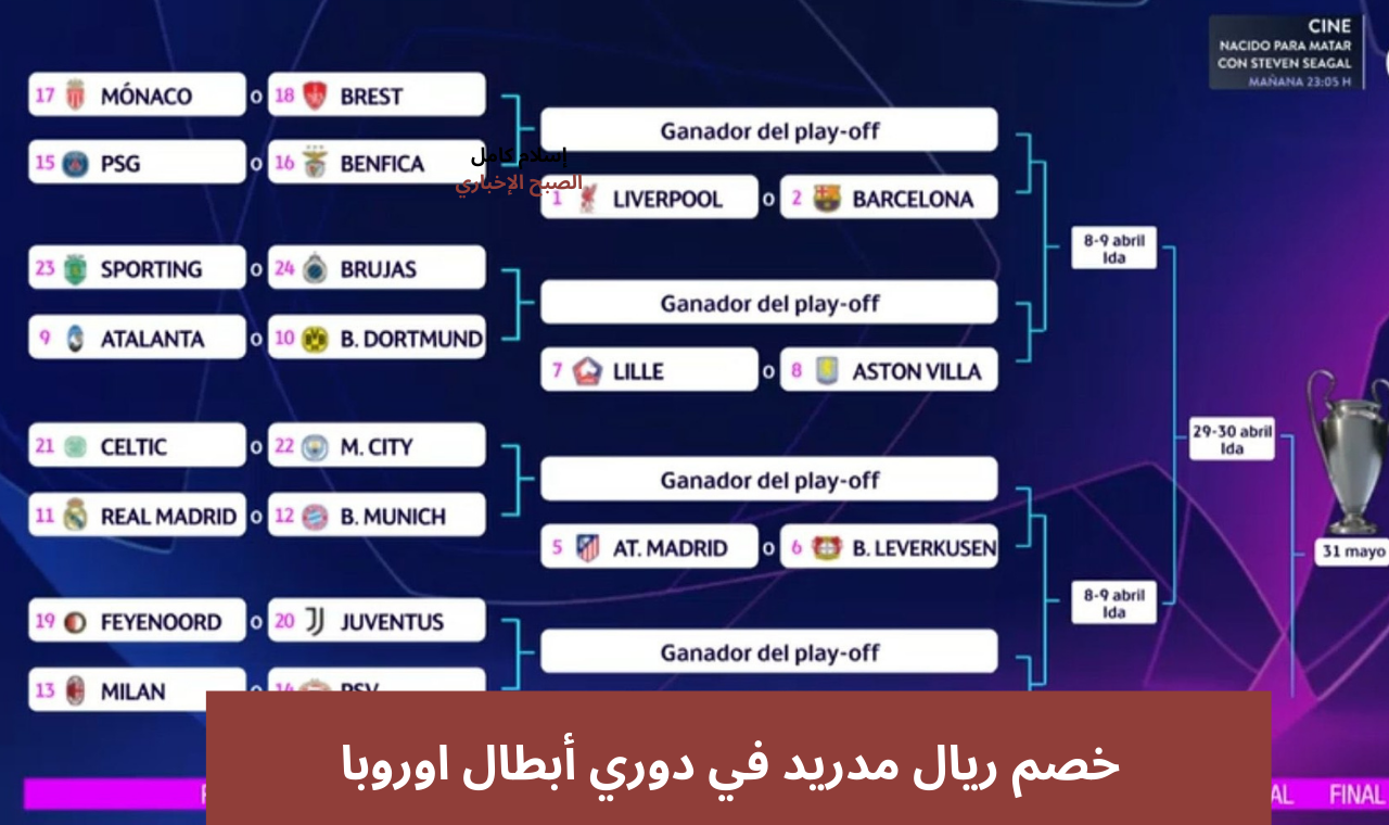 خصم ريال مدريد في دوري أبطال اوروبا