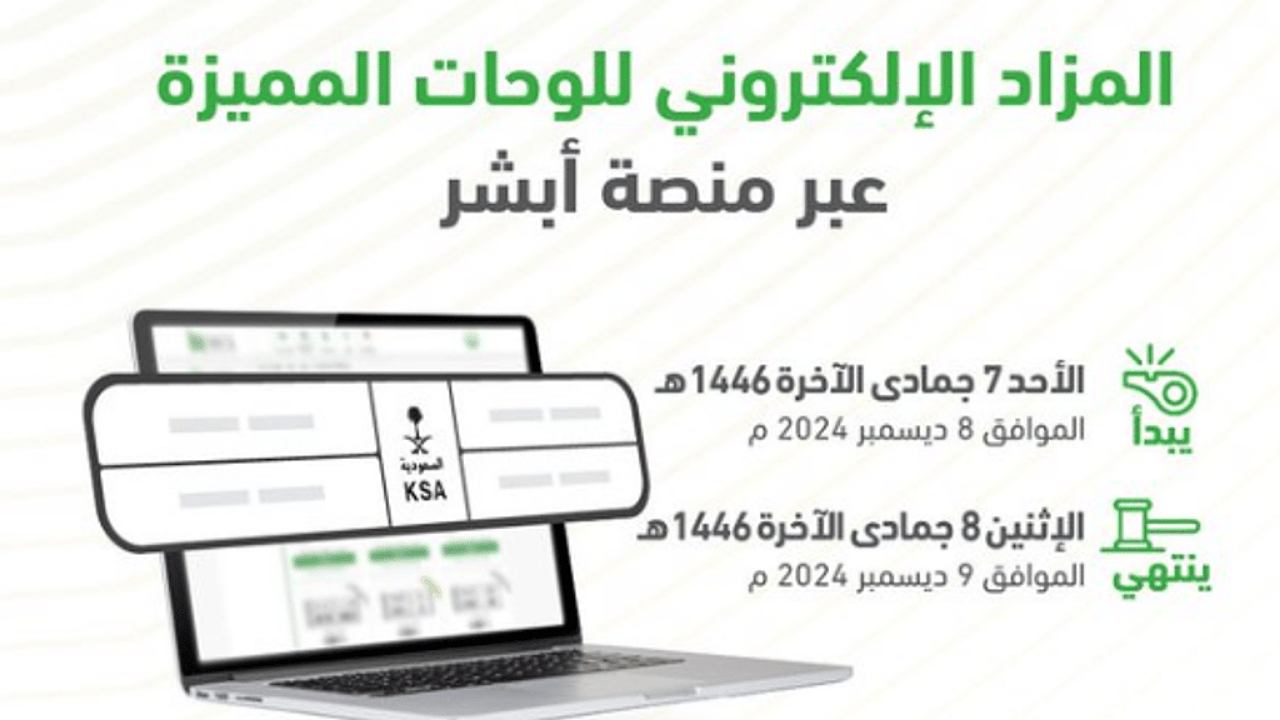 موعد بدء مزاد اللوحات الإلكترونية
