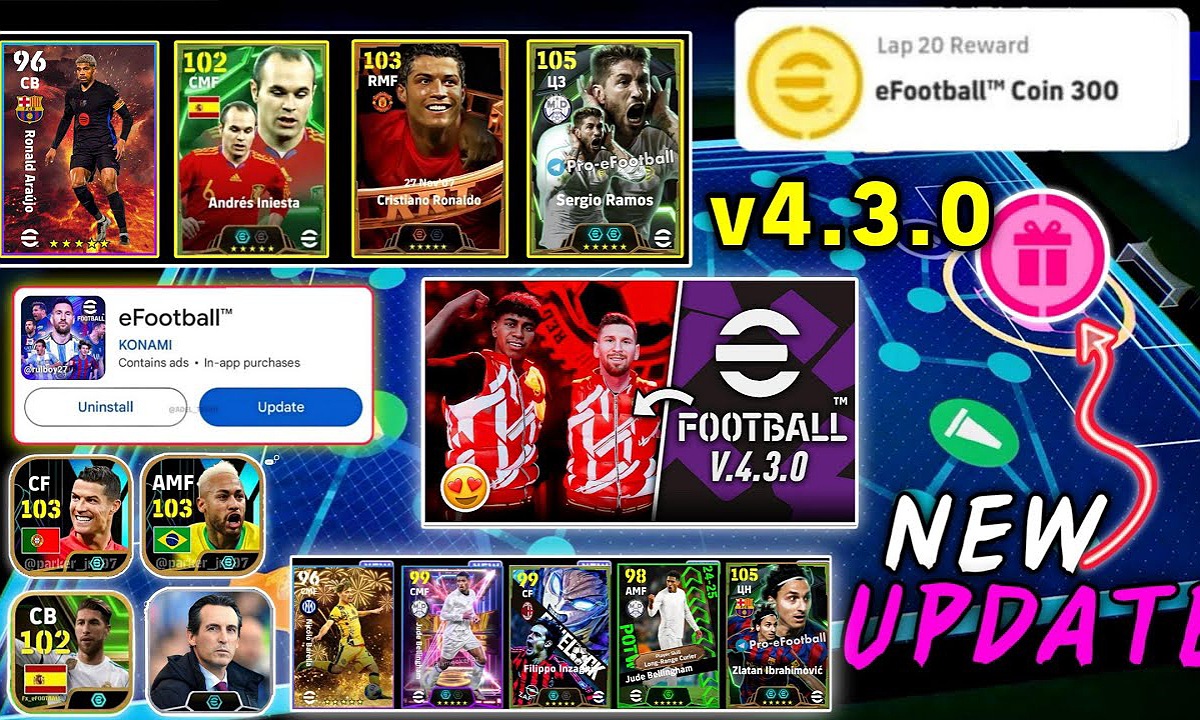 تحديث لعبة إي فوتبول eFootball v4.3.0