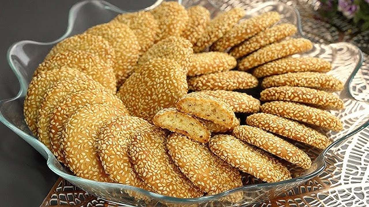 طريقة بسكويت السمسم