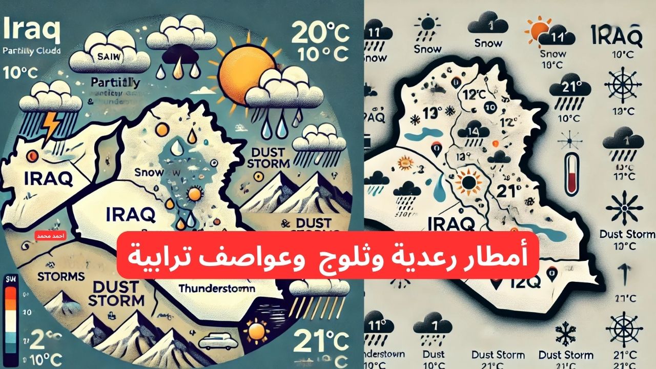 طقس العراق هذا الأسبوع و حالة الطقس في العراق اليوم الأربعاء