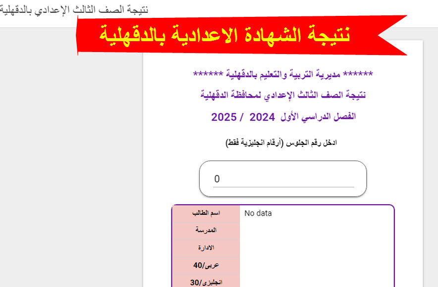 نتيجة الاعدادية بالدقهلية 2025