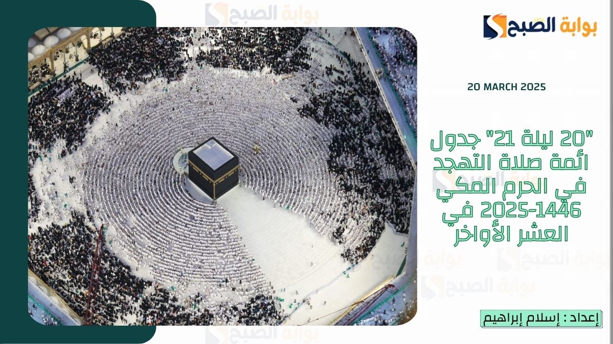 جدول ائمة صلاة التهجد في الحرم المكي 1446-2025