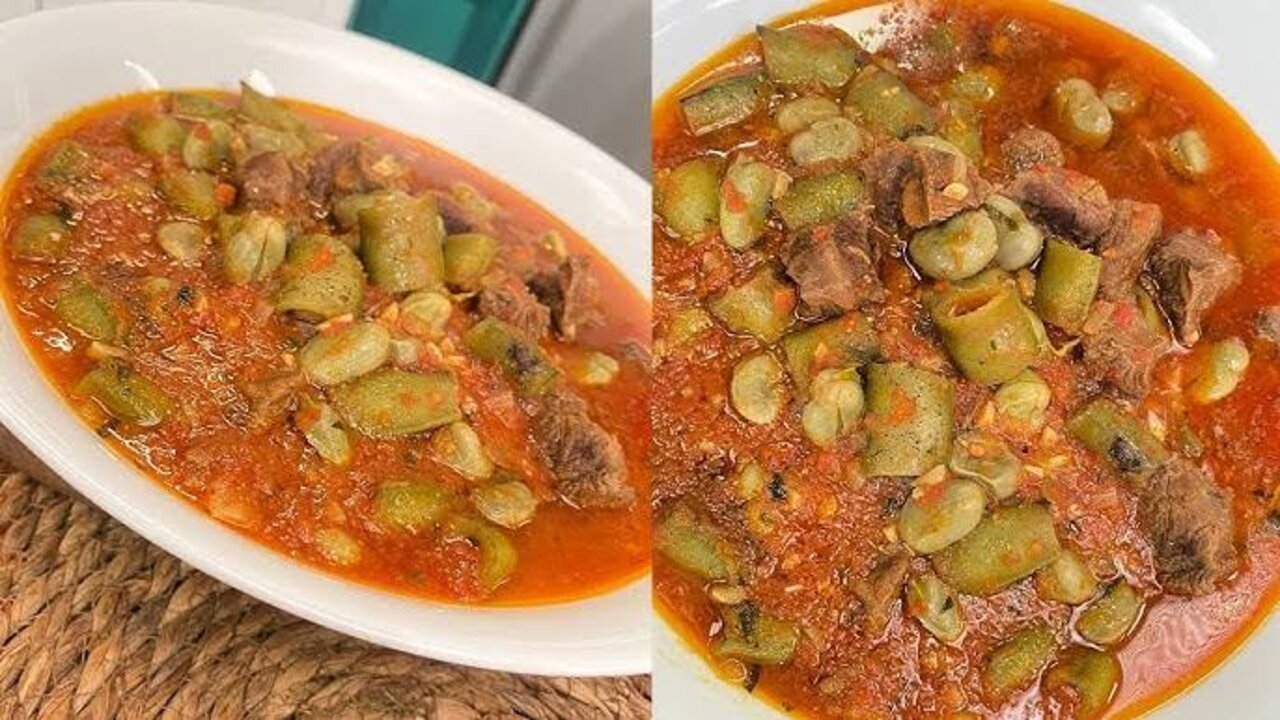 طريقة عمل يخنه الفول الأخضر باللحمة