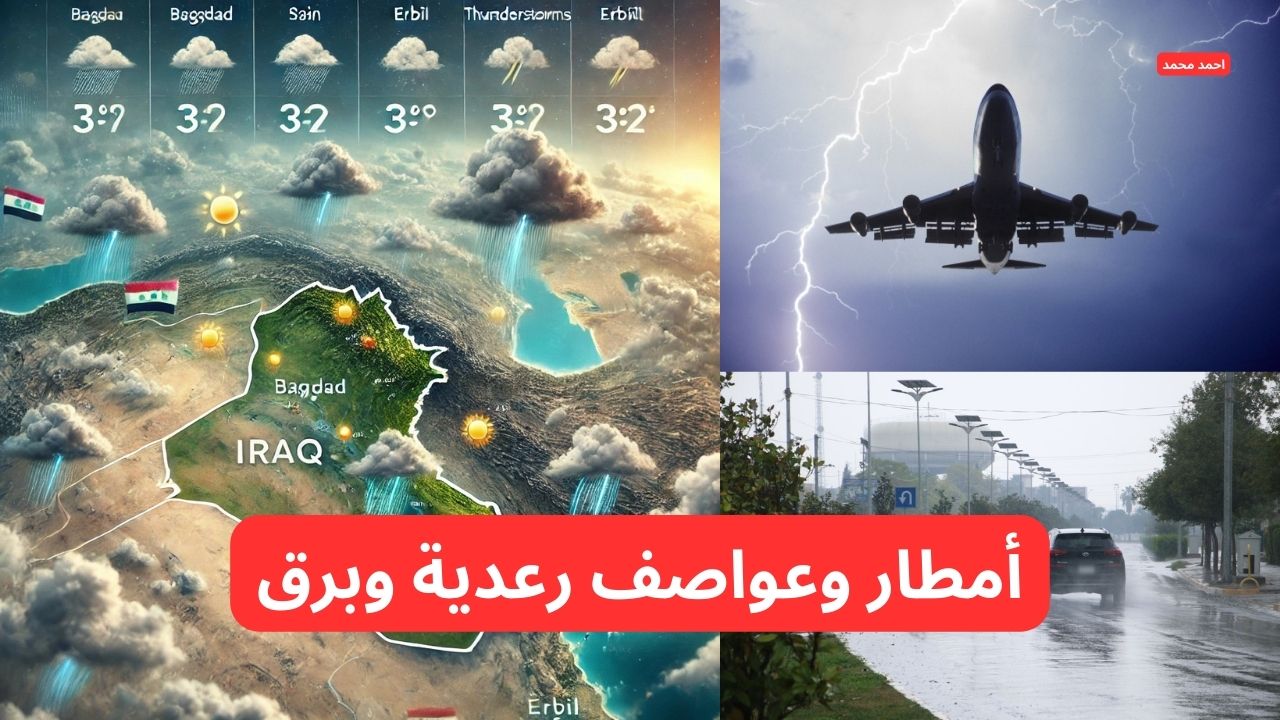 حالة الطقس في العراق هذا الأسبوع واليوم الأحد وعواصف رعدية وبرق